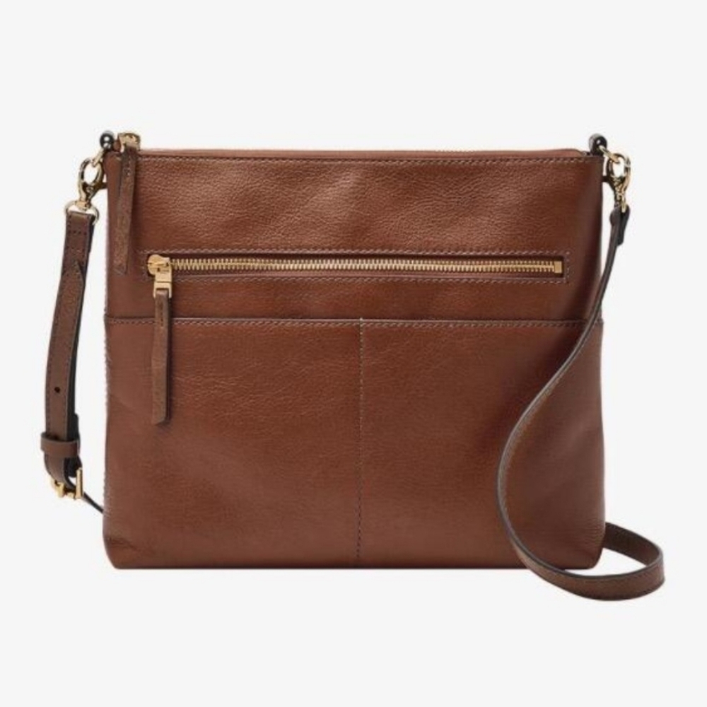 Fossill Fiona Large Brown Leather Crossbody Bag.   Excellent condition